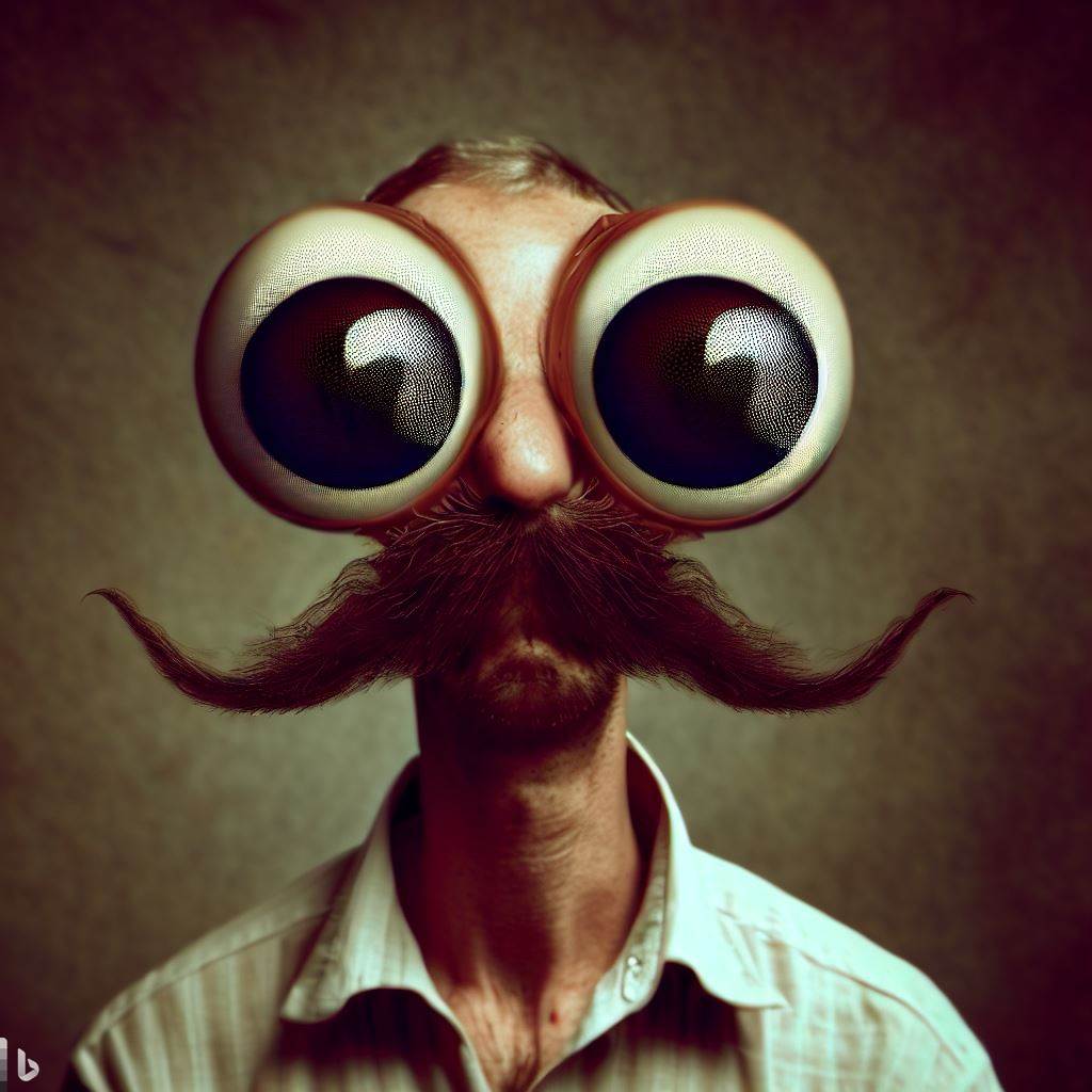 homme avec gros yeux et moustache
